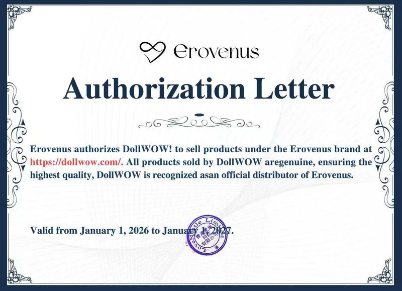 Erovenus certificate authorizing DollWow as a retailer