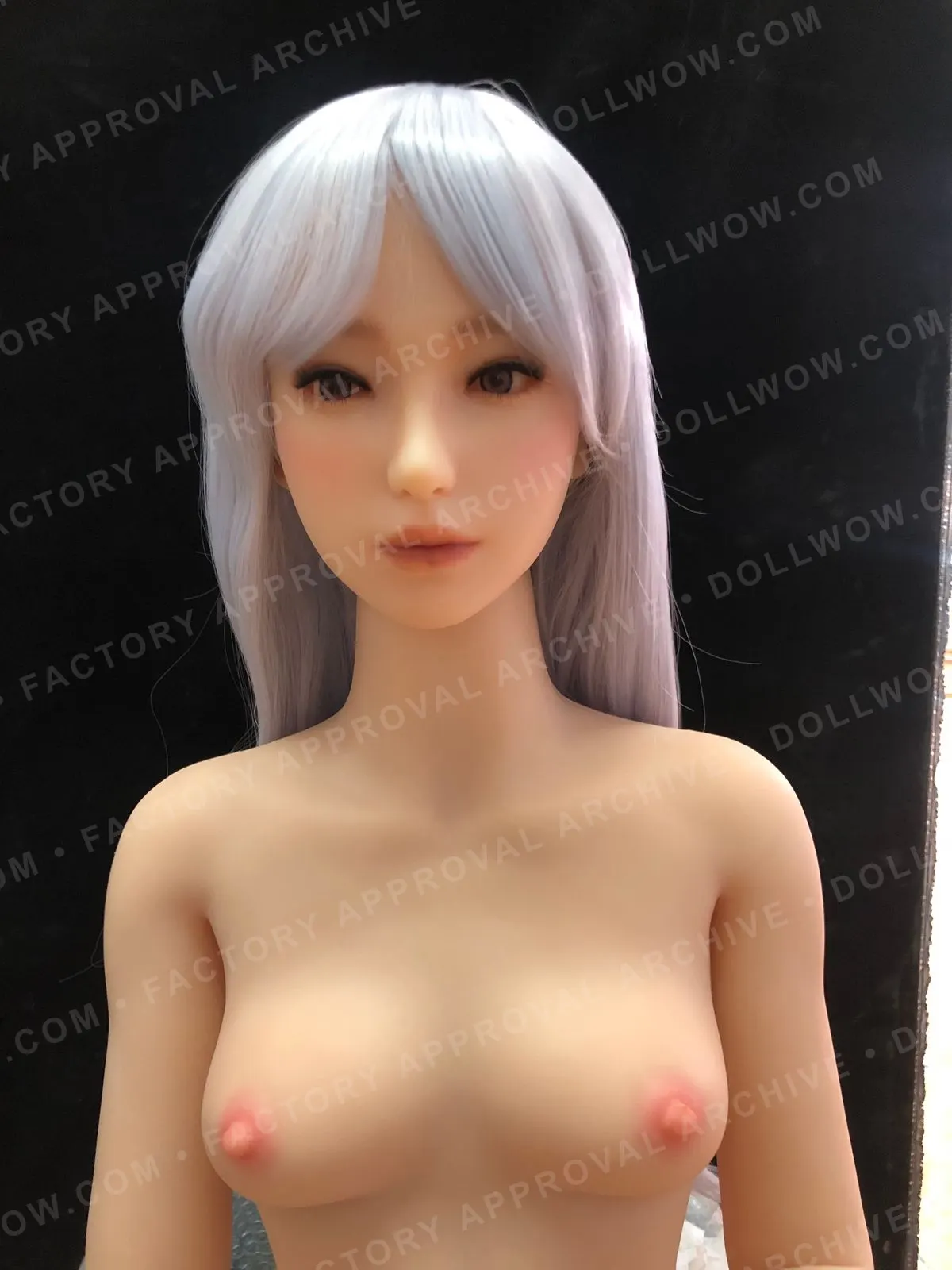 Anonymized factory photo showing a completed doll build for visible configuration review.